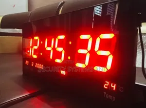 Digital Led Wall Clock, 36 Cm With Calendar and Temperature Display