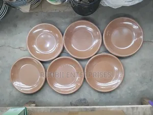 6pcs Snack Melamine Plates ~ Brown