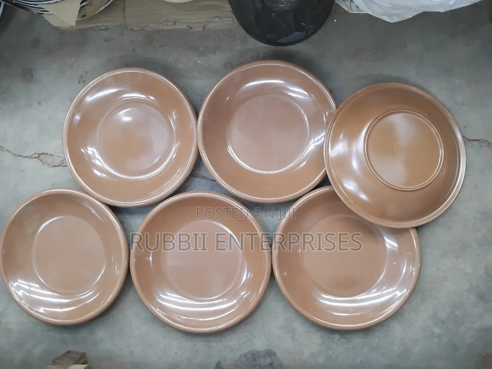 6pcs Snack Melamine Plates ~ Brown