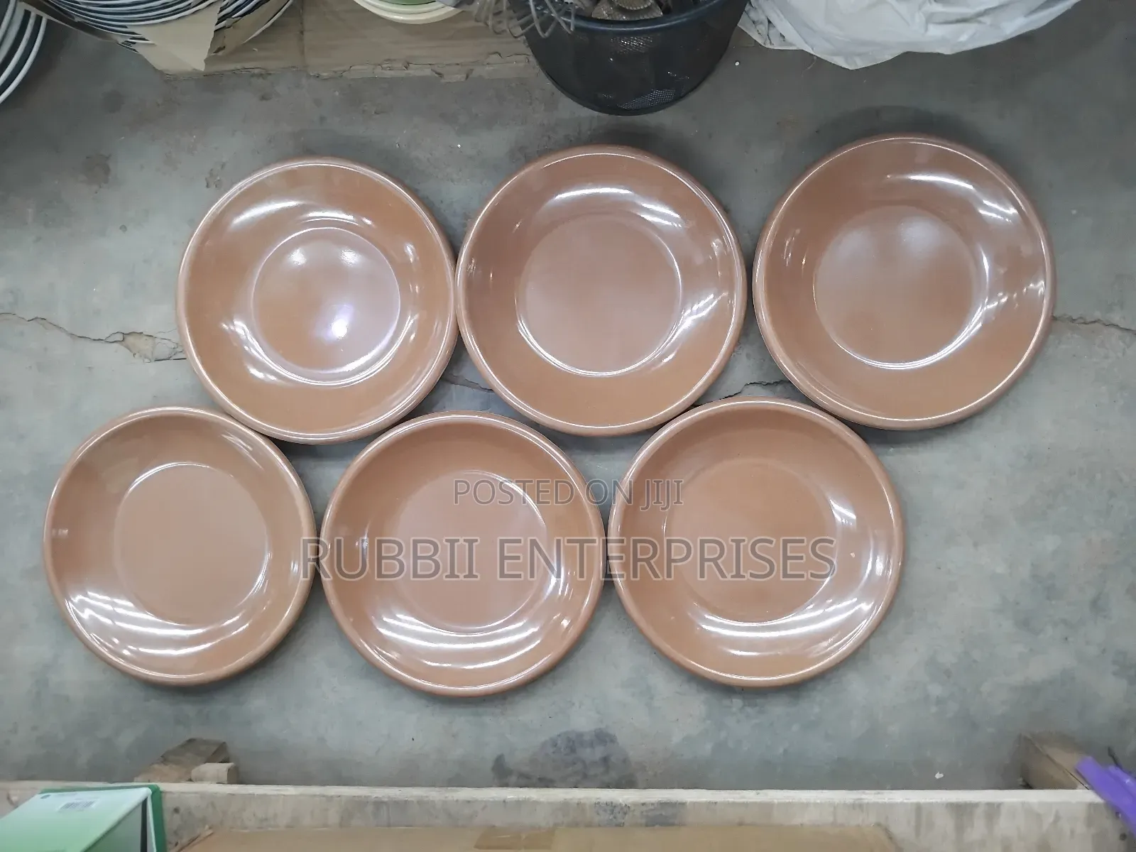 6pcs Snack Melamine Plates ~ Brown