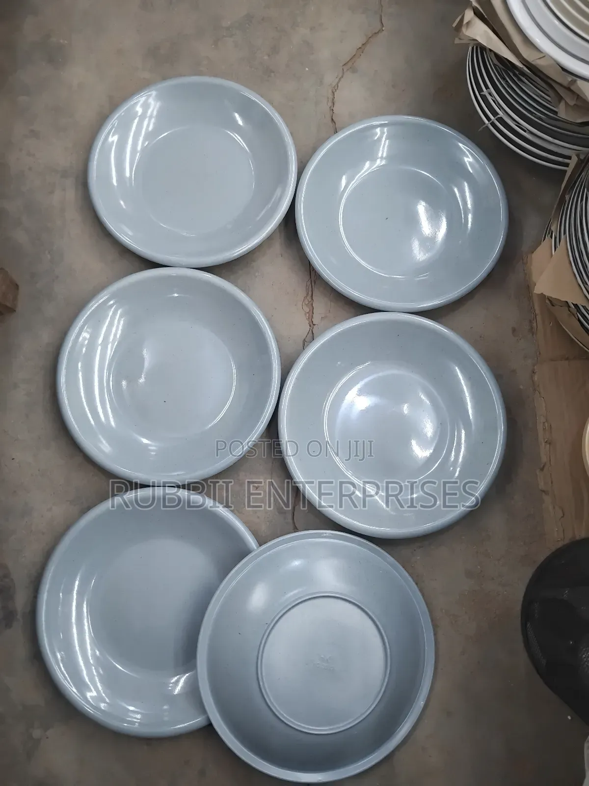 6pcs Melamine Salad Plates ~ Grey