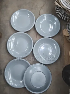 6pcs Melamine Salad Plates ~ Grey