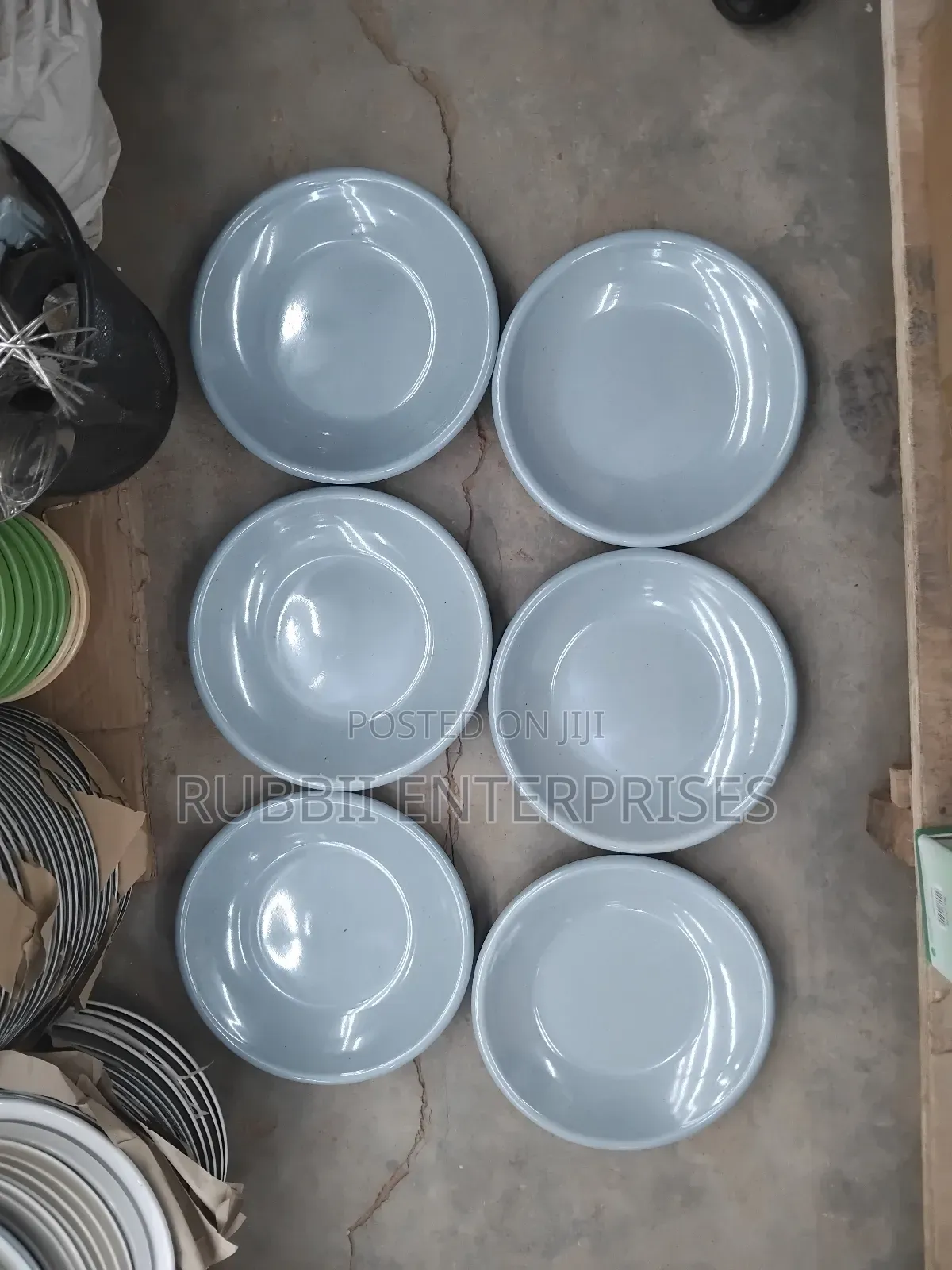 6pcs Melamine Salad Plates ~ Grey
