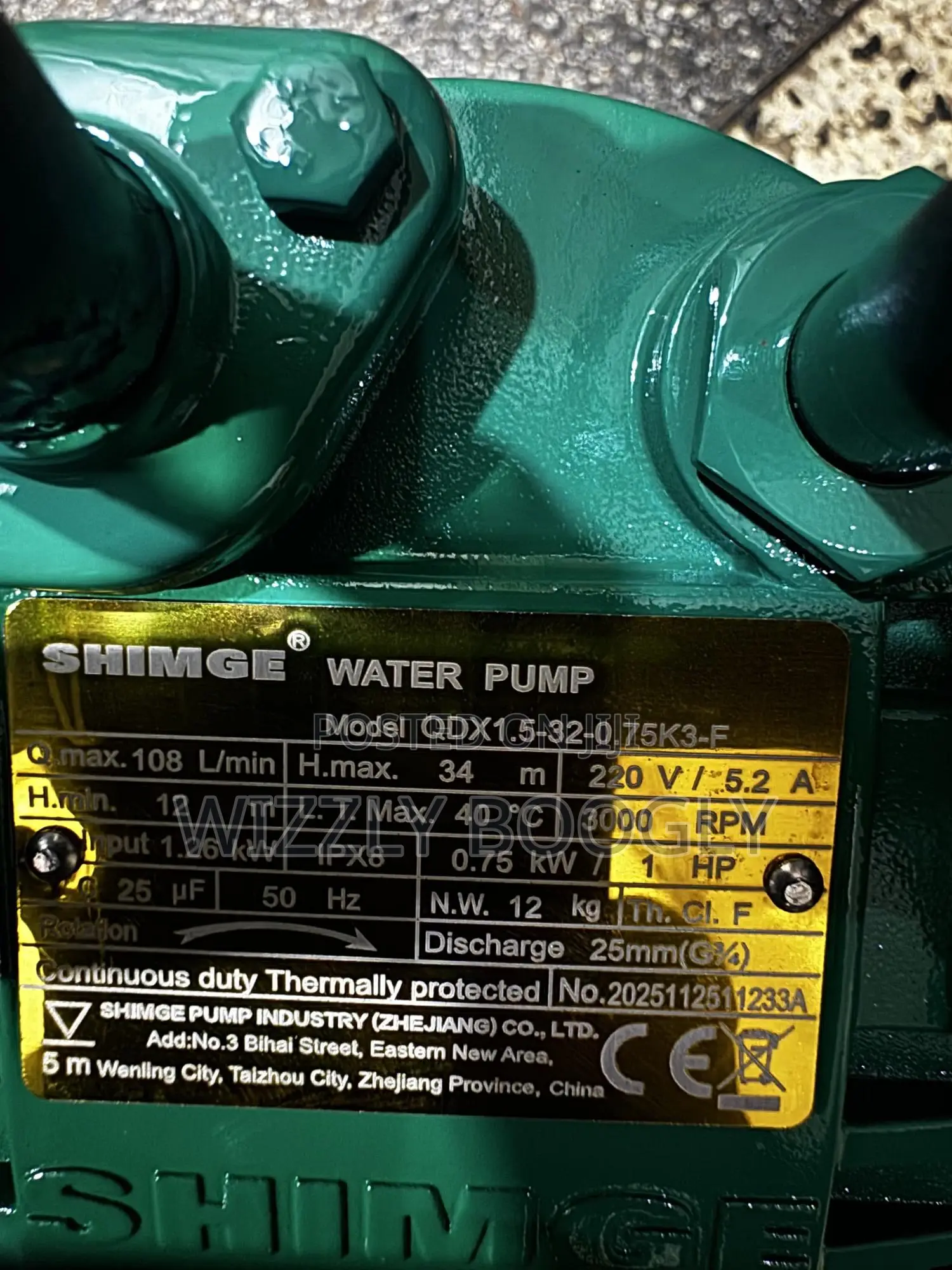 Shimge Submersible Water Pump 34 Meters for Deep Wells