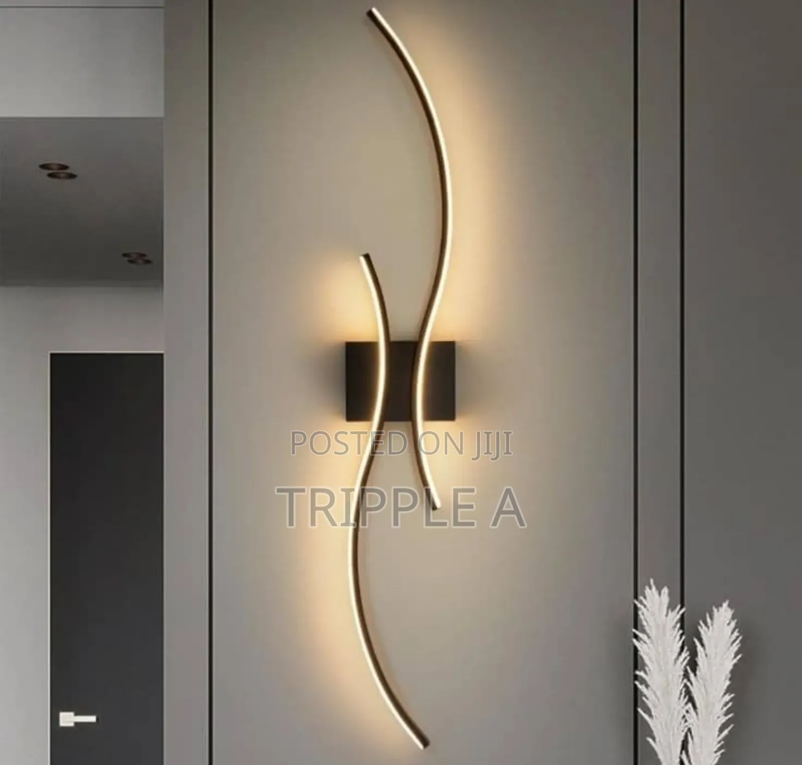 Modern Black Wave Led Wall Light
