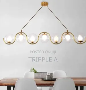 7 Lights Gold Body Linear Glass Ball