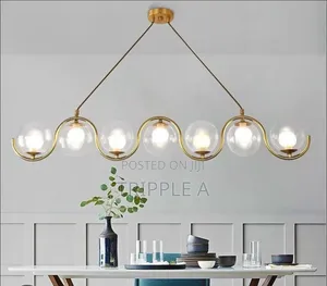 7 Lights Gold Body Linear Glass Ball