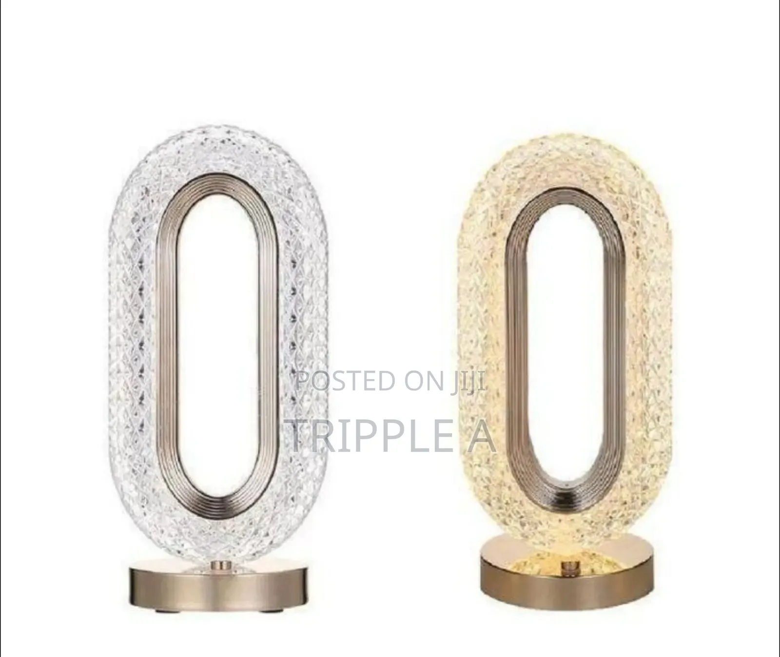 Oval Crystal Table Lamp