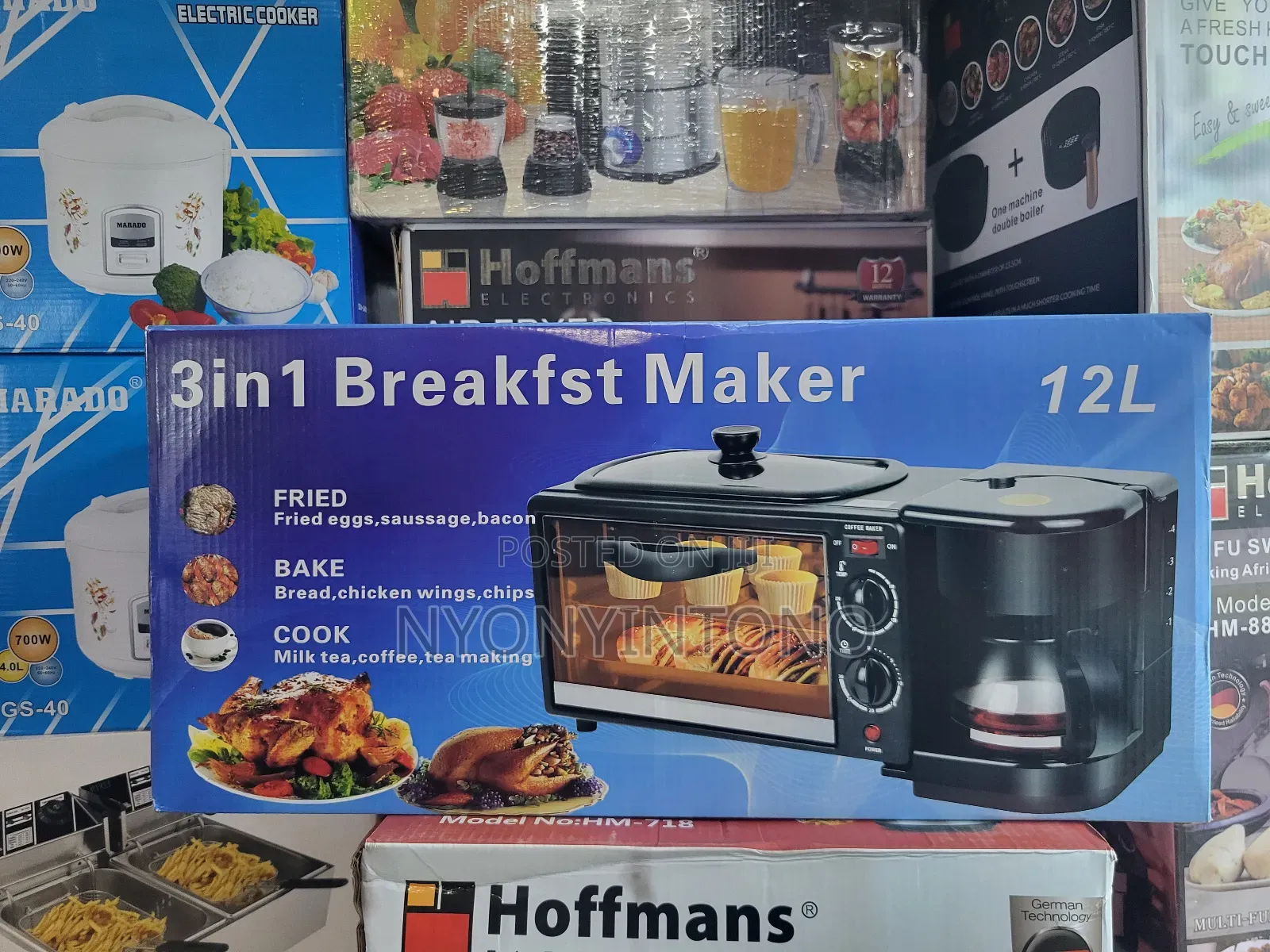 12liters 3 in 1 Breakfast Maker With Oven, Skillet and Coffee Maker