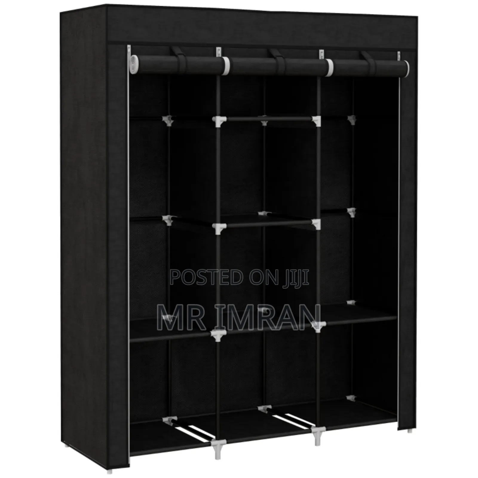 Portable Canvas Wardrobe in Black