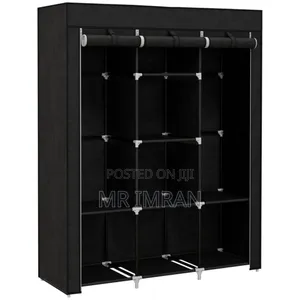 Portable Canvas Wardrobe in Black