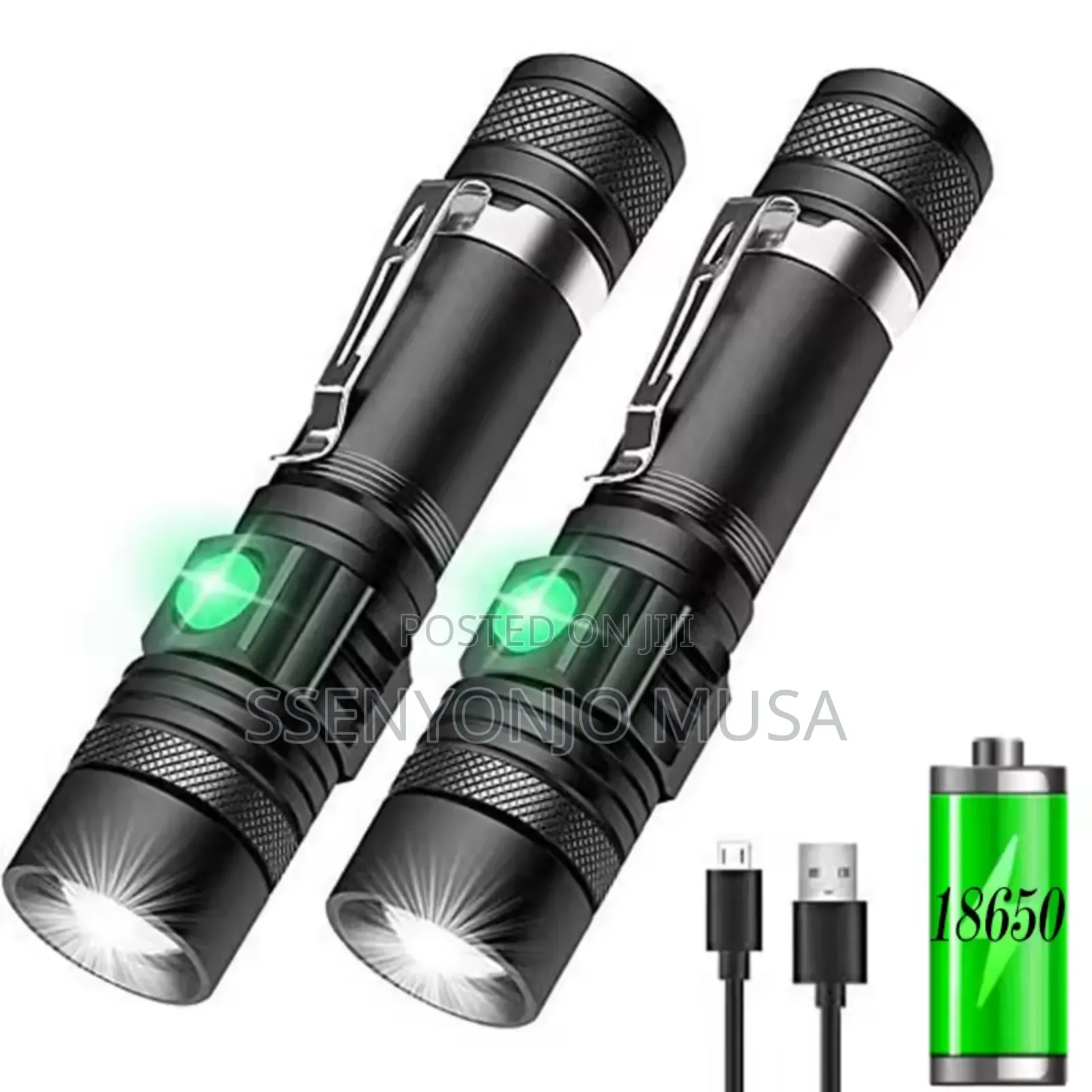 Geepas Rechargeable Zoomable Led Flashlight – Pack Of 2