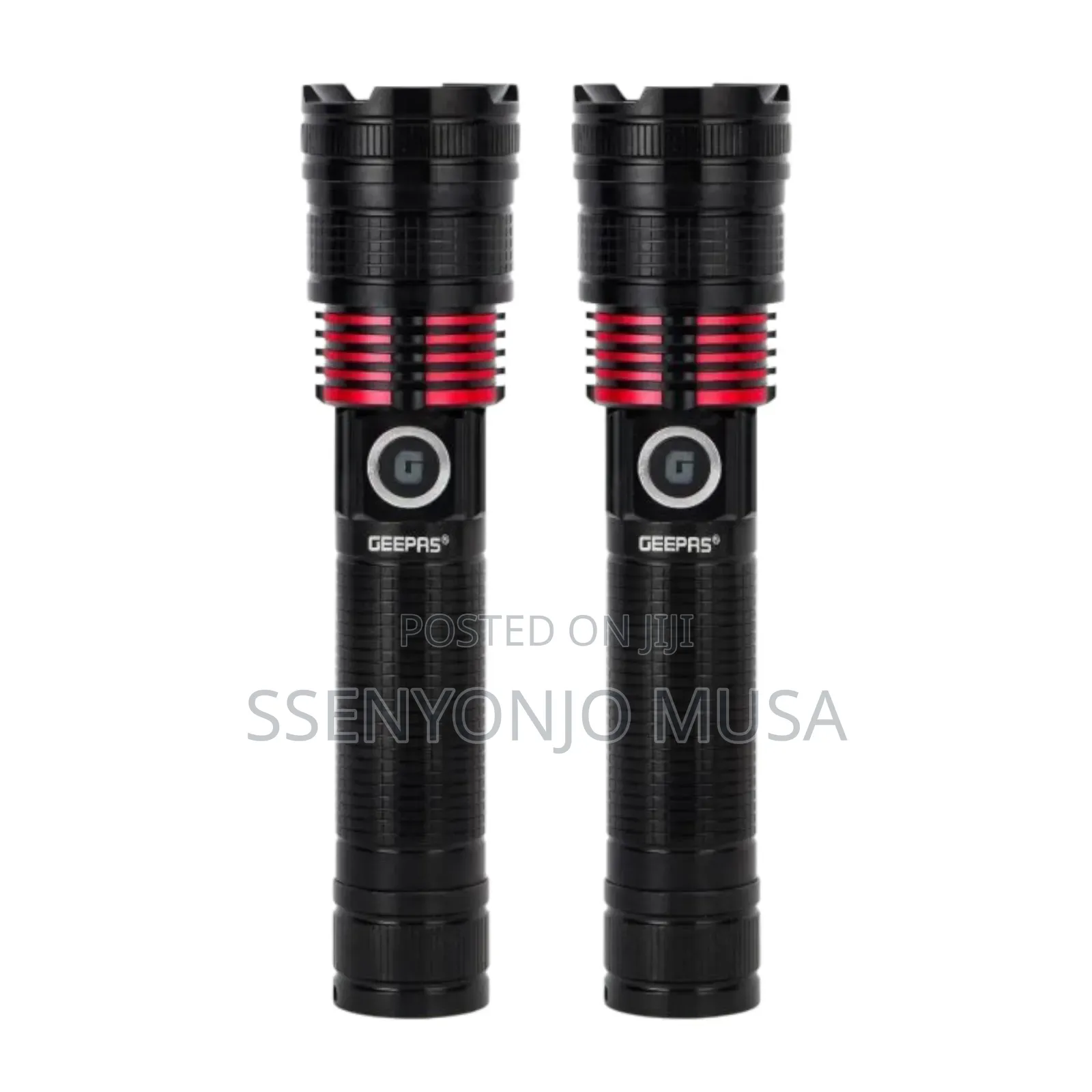 Geepas Rechargeable Zoomable Led Flashlight – Pack Of 2