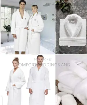 Smooth Cotton Bathrobes White