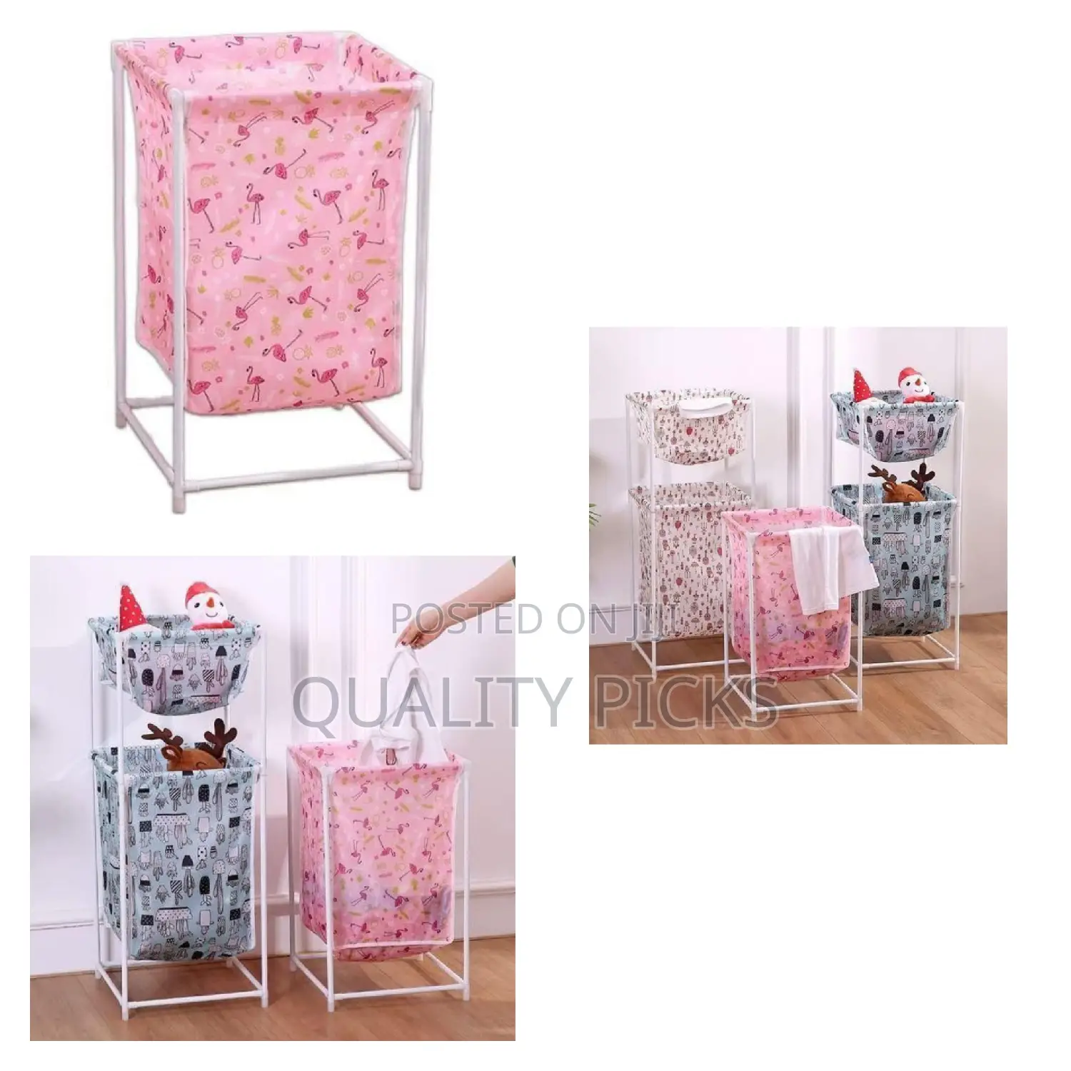 Laundry Hamper Cloth Storage Baskets With Compartments