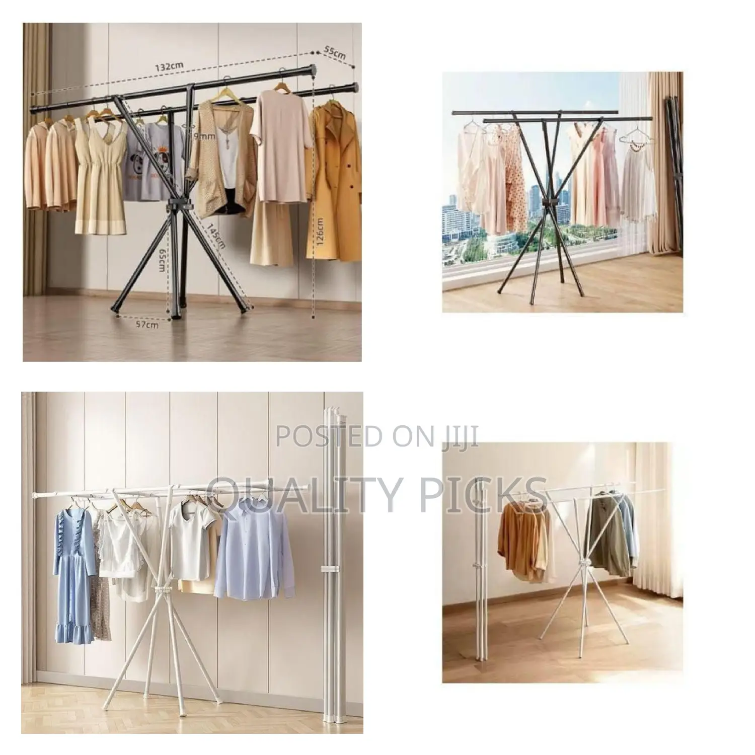 X-Shaped Foldable Clothes Drying Rack