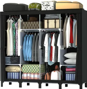 4 Column Portable Canvas Wardrobe