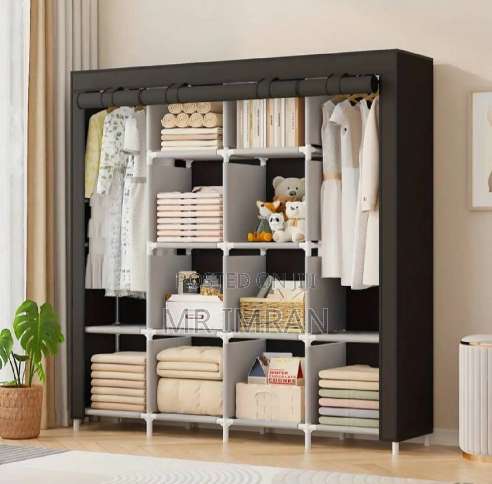 Four Column Portable Fabric Wardrobe