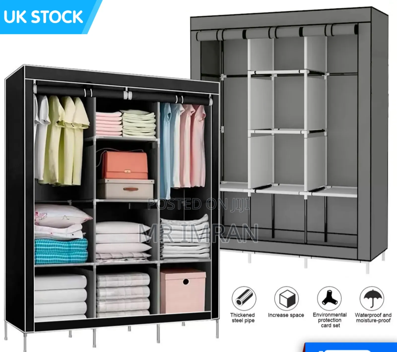 3 Column Versatile Home Organization Wardrobe