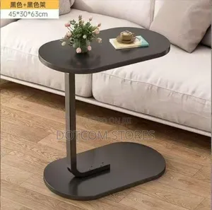 Modern Black C-Shaped Side Table