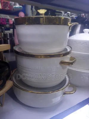 3-Piece Set White Ceramic Serving Dishes