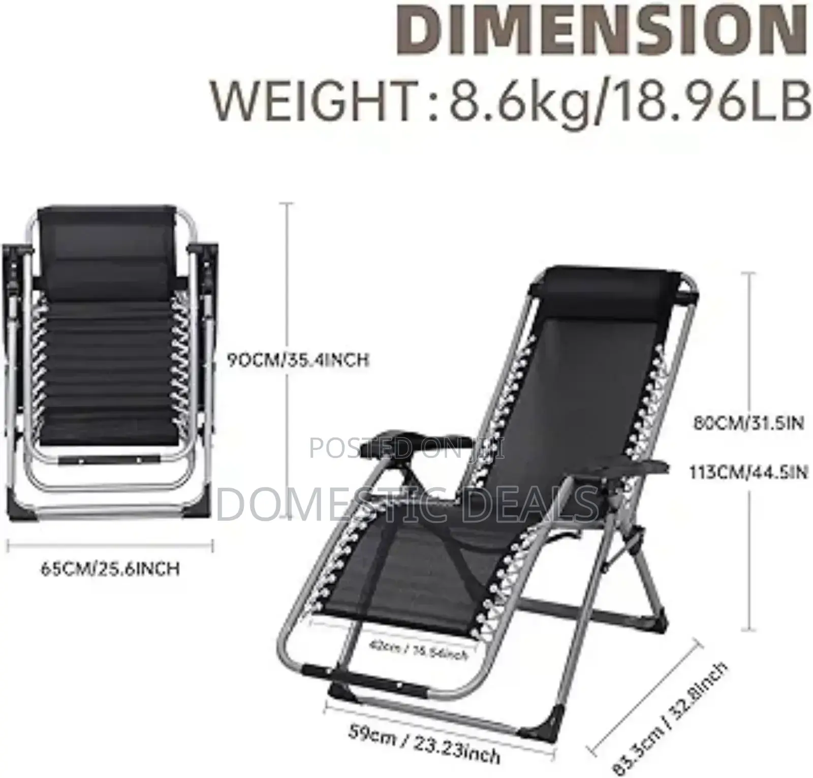 Zero Gravity Reclining Chair With Cushion