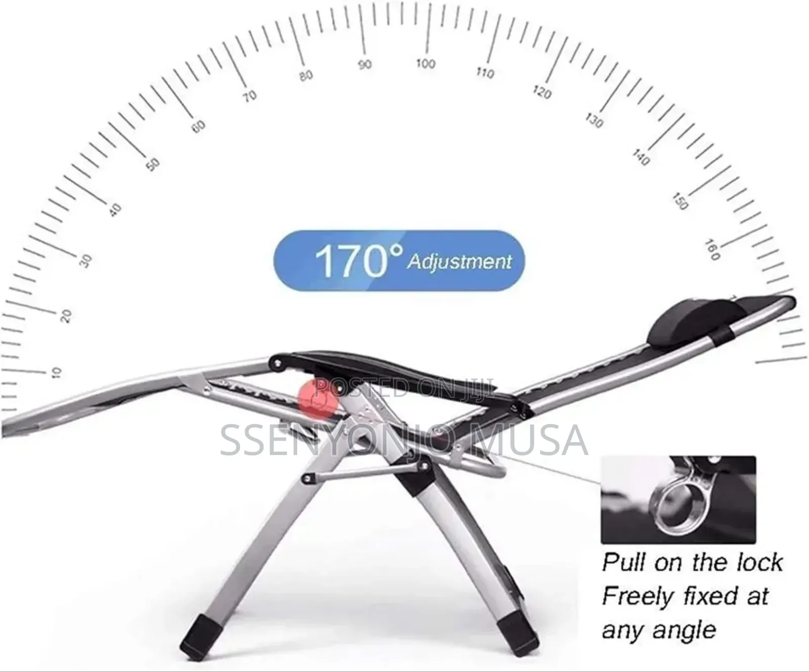 Adjustable Outdoor Zero Gravity Camping Chair With Cushion Cup