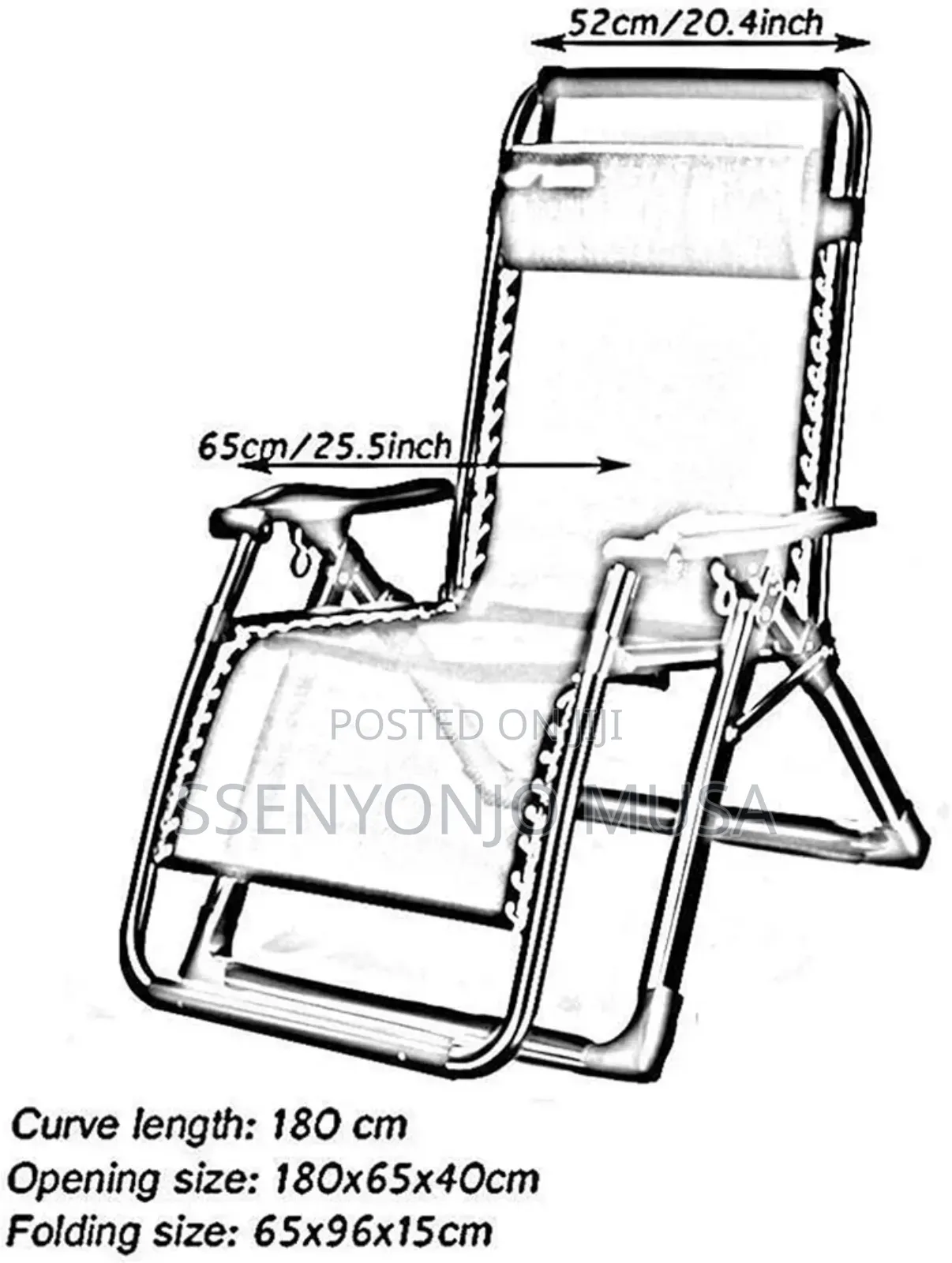 Adjustable Outdoor Zero Gravity Camping Chair With Cushion Cup