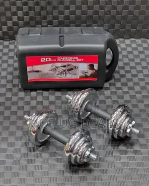 20kg Plated Adjustable Dumbbell/ Dumbells Set-Silver