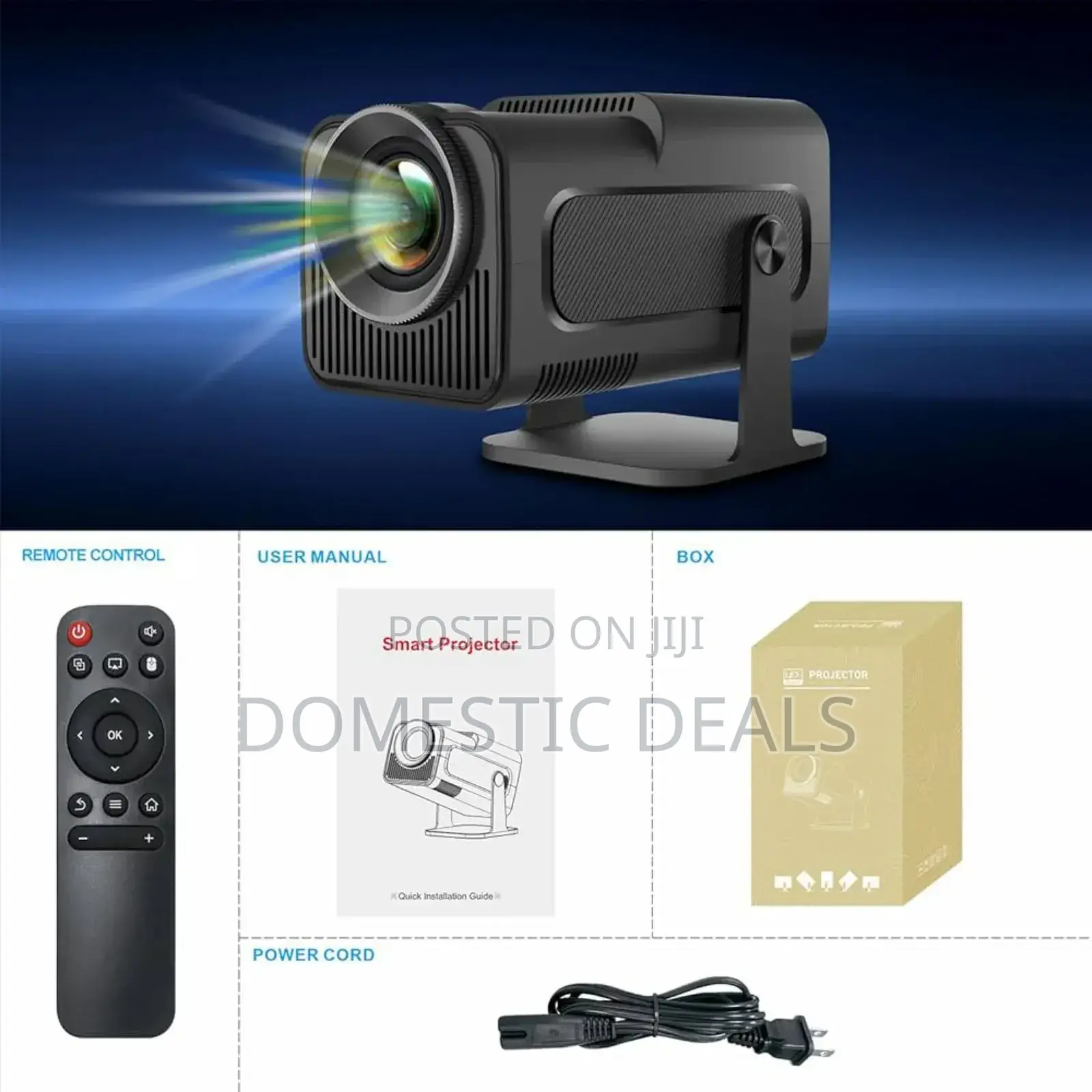 Android 13.0 Smart Projector, 1080p Support, Rotatable Design