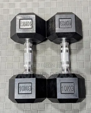 2pcs Exercise Dumbbells / Dumbells 10 KGS Each - Black/Silver
