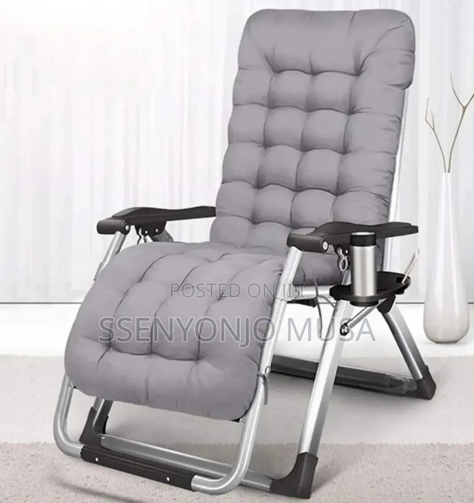 Adjustable Outdoor Zero Gravity Camping Chair With Cushion Cup