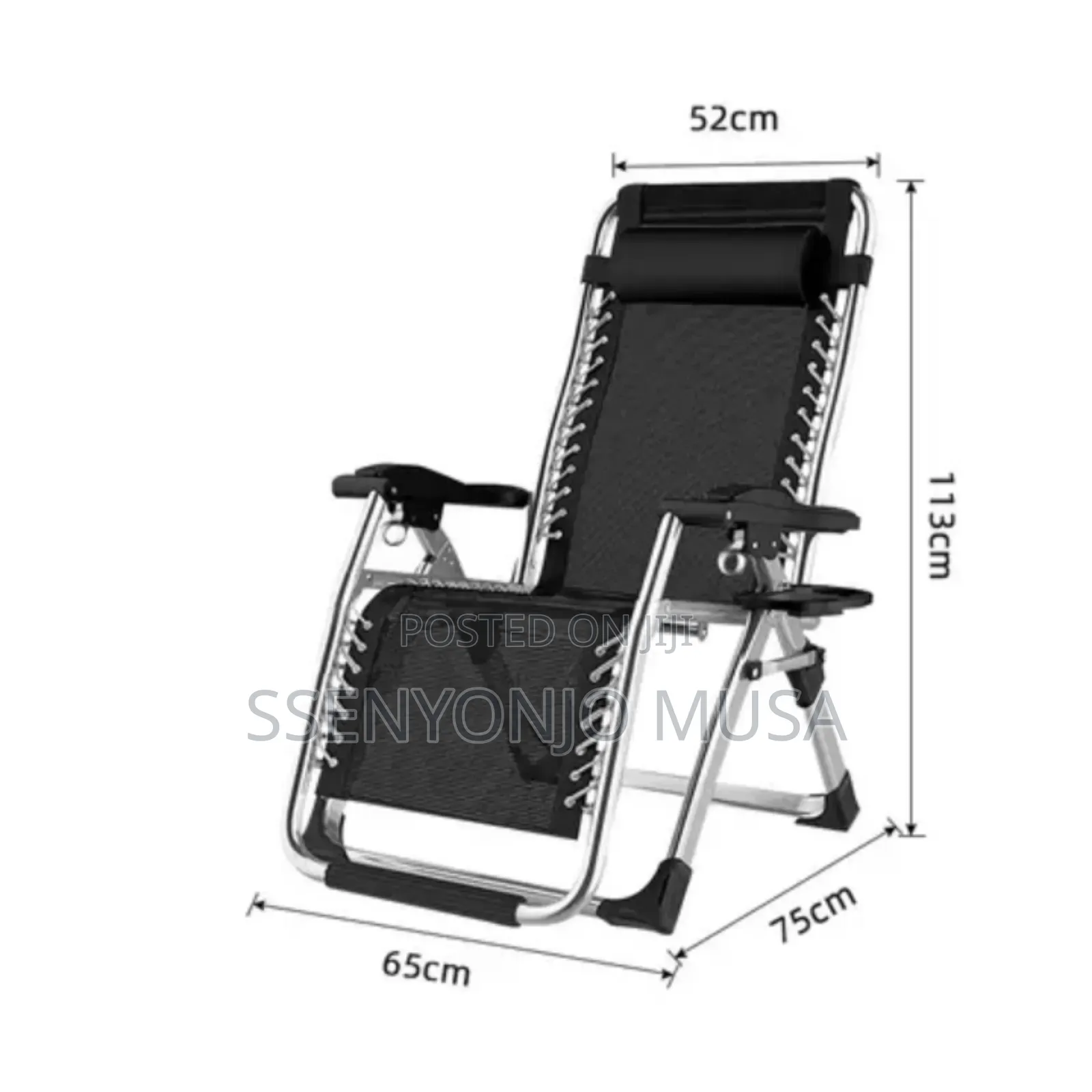 Adjustable Outdoor Zero Gravity Camping Chair With Cushion Cup