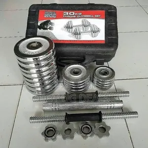 30kg Adjustable Dumbell Set- Silver