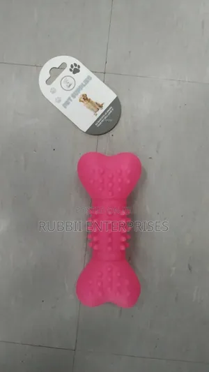 Rubber Chew Dog Bone Toy ~ Pink
