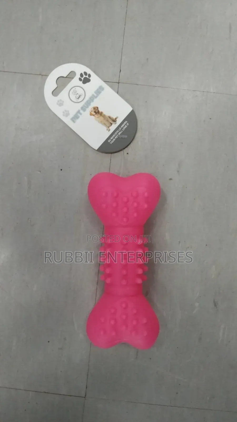 Rubber Chew Dog Bone Toy ~ Pink