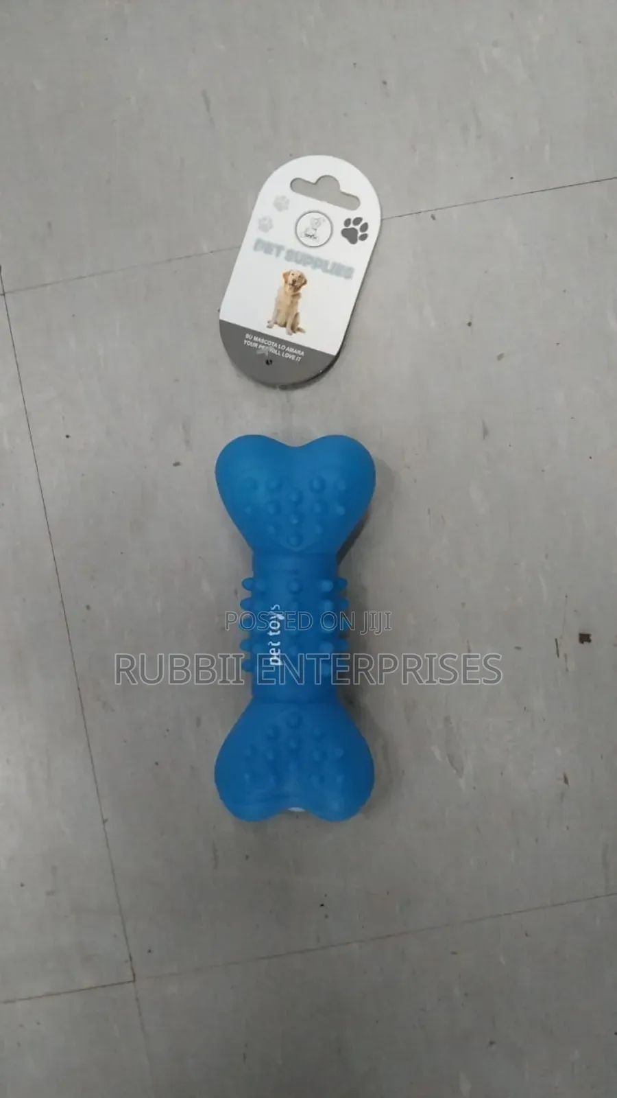 Rubber Chew Dog Bone Toy ~ Blue