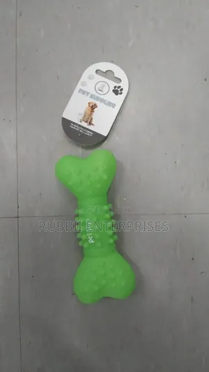 Rubber Chew Dog Bone Toy ~ Green