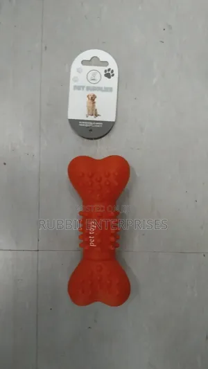 Rubber Chew Dog Bone Toy ~ Red