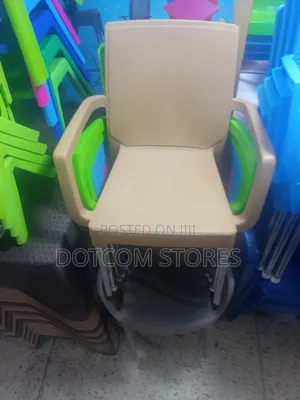 Portable Arm Plastic Chair With a Stainless Steel Stand,