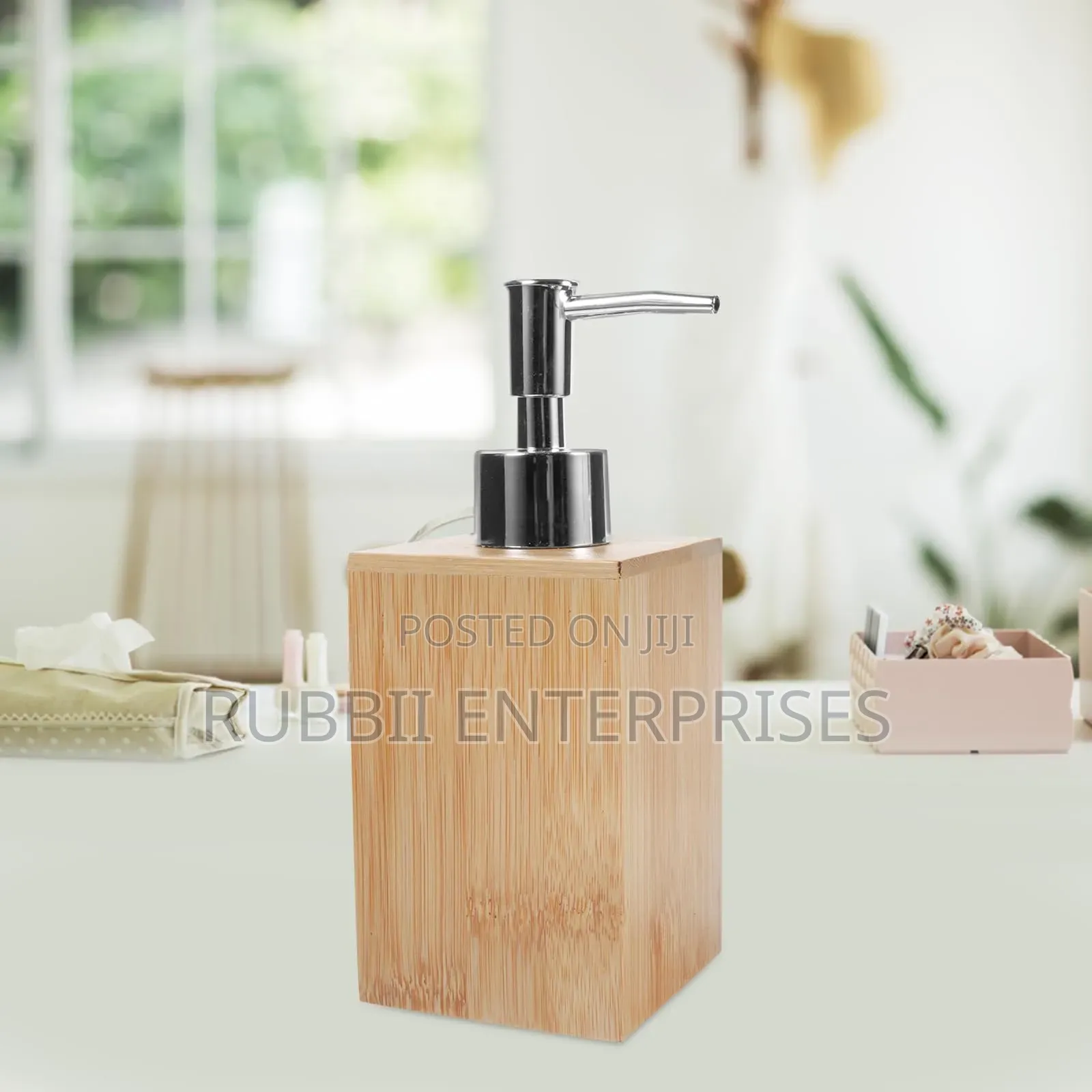 Bamboo Liquid Soap Dispenser ~ Square