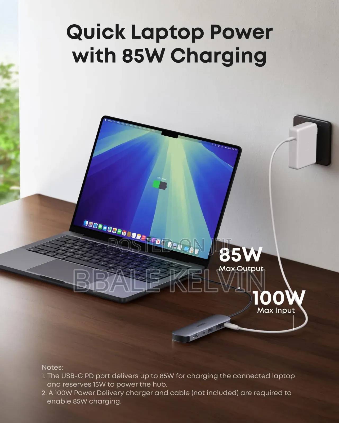 Anker 7in1 Usb C Hub Multi Port Usb Adapter for Laptop/Mac, at 60hz