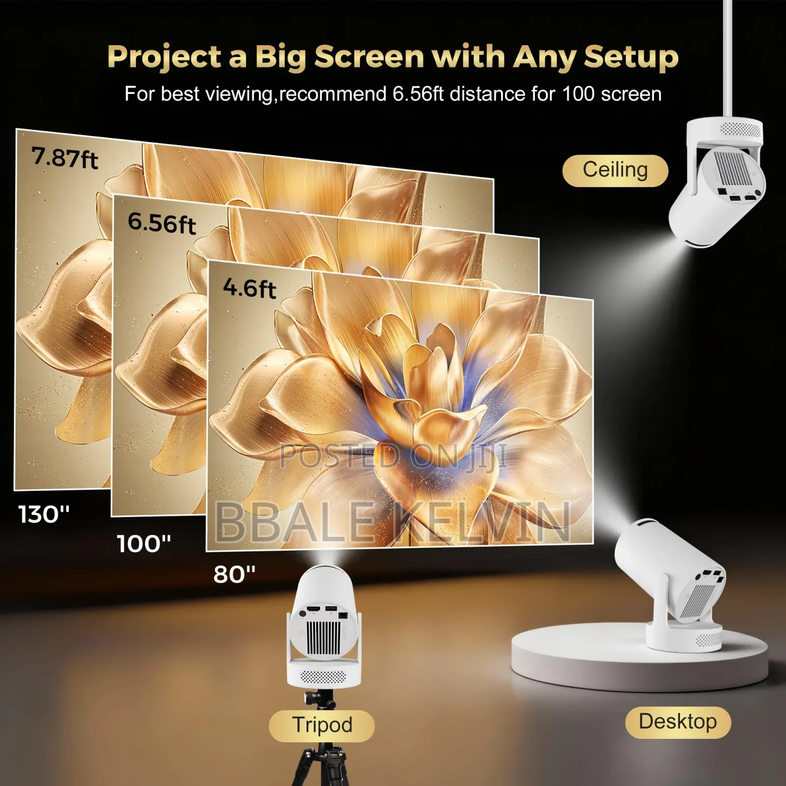 Uhd Mini Smart Projector [Netflix, Youtube,Football Streaming Apps]