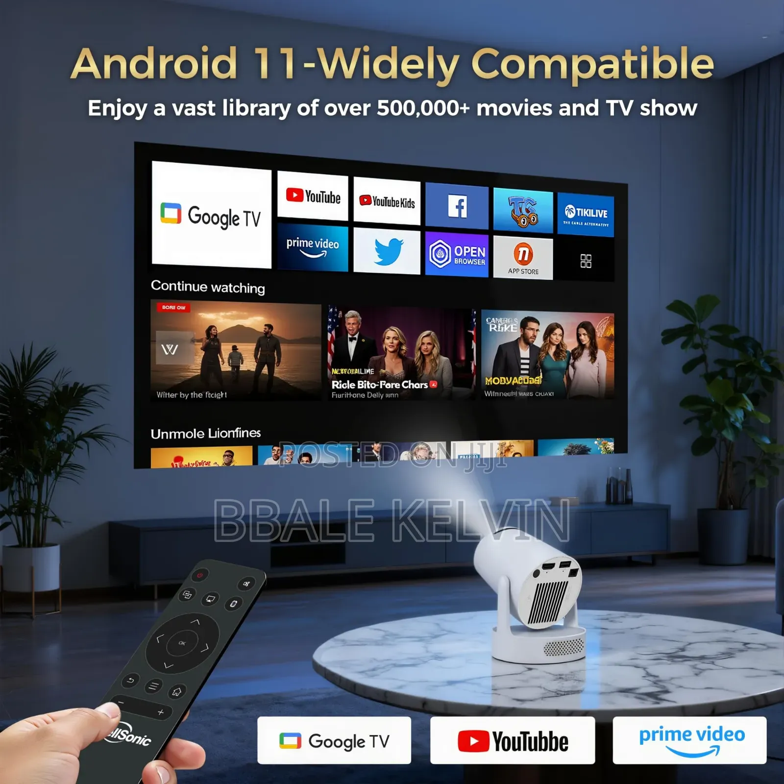 Uhd Mini Smart Projector [Netflix, Youtube,Football Streaming Apps]