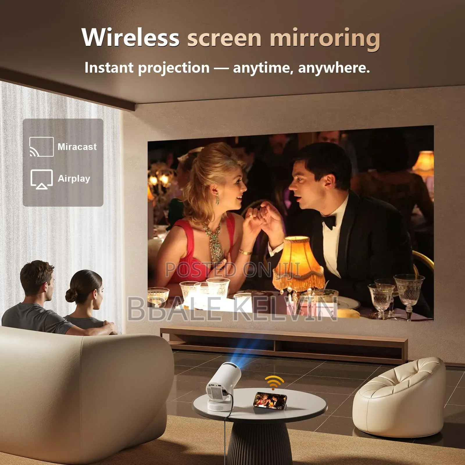 Uhd Mini Smart Projector [Netflix, Youtube,Football Streaming Apps]