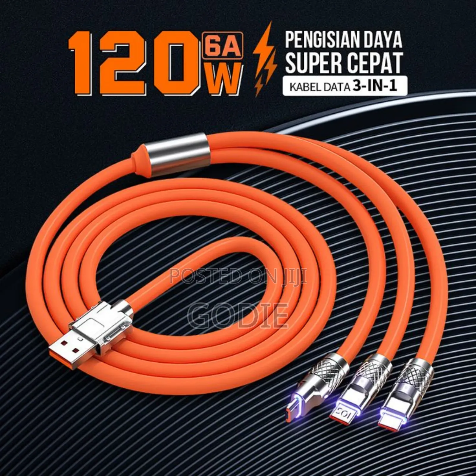 3-in-1 Fast Charging Data Cable Designed to Power Multiple Devices.