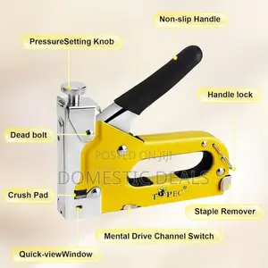 Stapler Staple Gun Heavy Duty Chrome U-Shape Nails Stapler Nailer