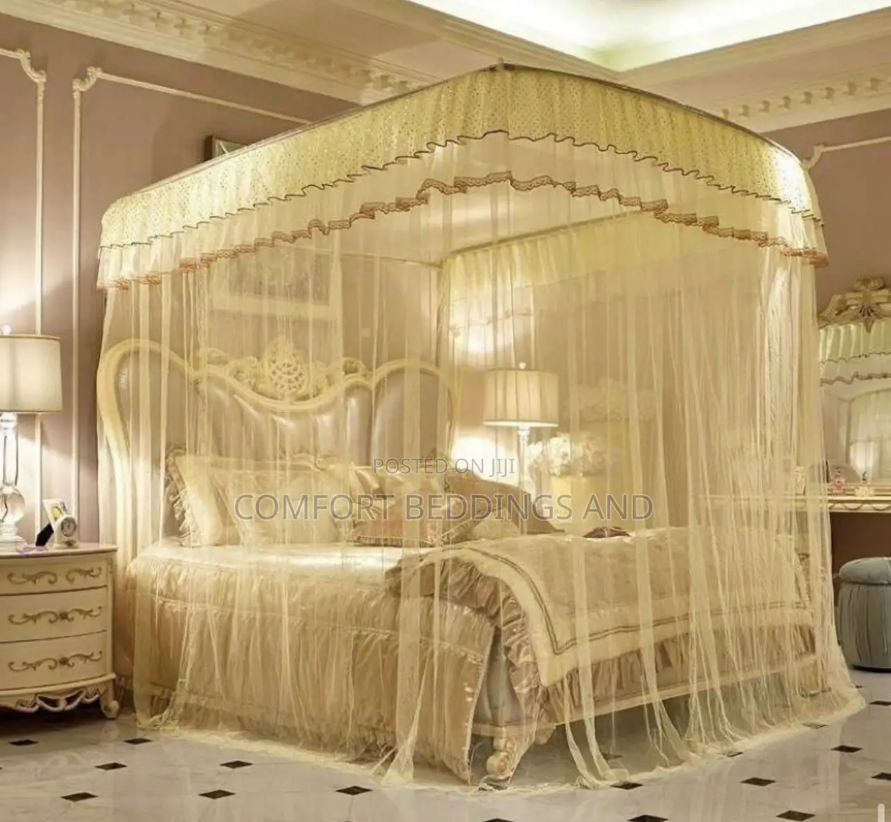 Two Stand Adjustable Frame Mosquito Net Cream
