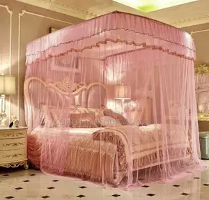 Two Stand Adjustable Frame Mosquito Net Pink