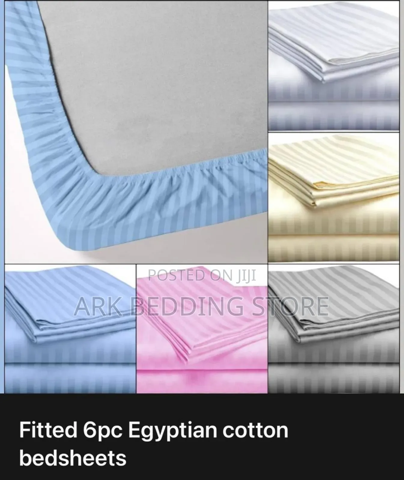 Cotton Fitted 6pc Bedsheets From Egypt